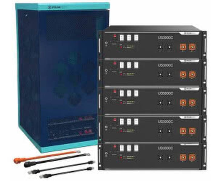 Pylontech 5x US3000C LiFePO4 Batterie 17,5kWh mit Wechselrichter-Anschlusskabelset und Batterieschrank (015635-013)