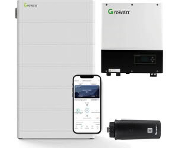 Growatt SPA 5000TL3 BH 5kW Batteriewechselrichter mit 12,8 kWh Solarspeicher-Set