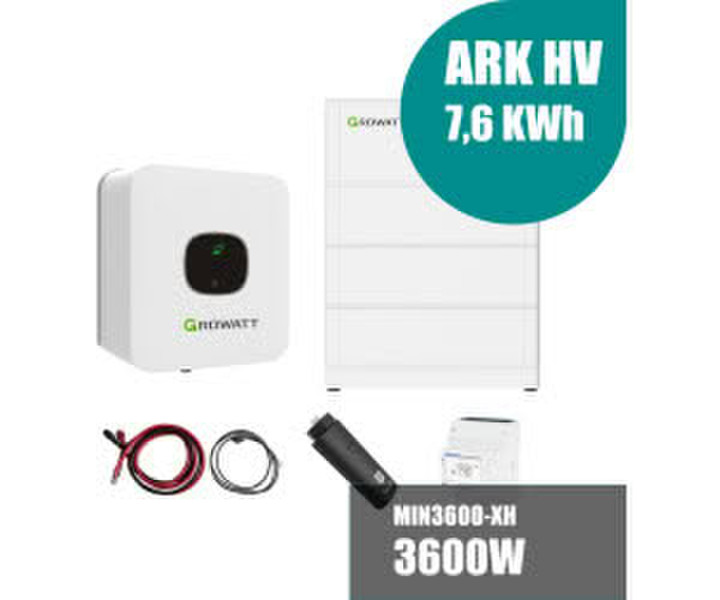 Growatt MIN 3600-XH 3,6kW Hybrid Wechselrichter mit 7.6kWh Solarspeicher-Set