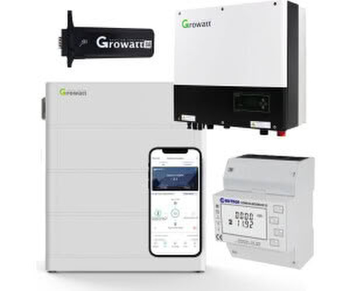 Growatt SPH6000TL3-BH-UP 6kW Hybrid Wechselrichter mit 7.6kWh Solarspeicher-Set