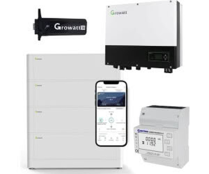 Growatt SPH3000 3kW Hybrid Wechselrichter + 10.2kWh Solarspeicher-Set (A9887634)