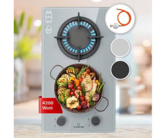 Klarstein Firetale Gaskochfeld 2-flammig grau