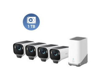 Eufy eufyCam S3 Pro Starter-Set 4+1 mit HomeBase 3 + Festplatte 1TB