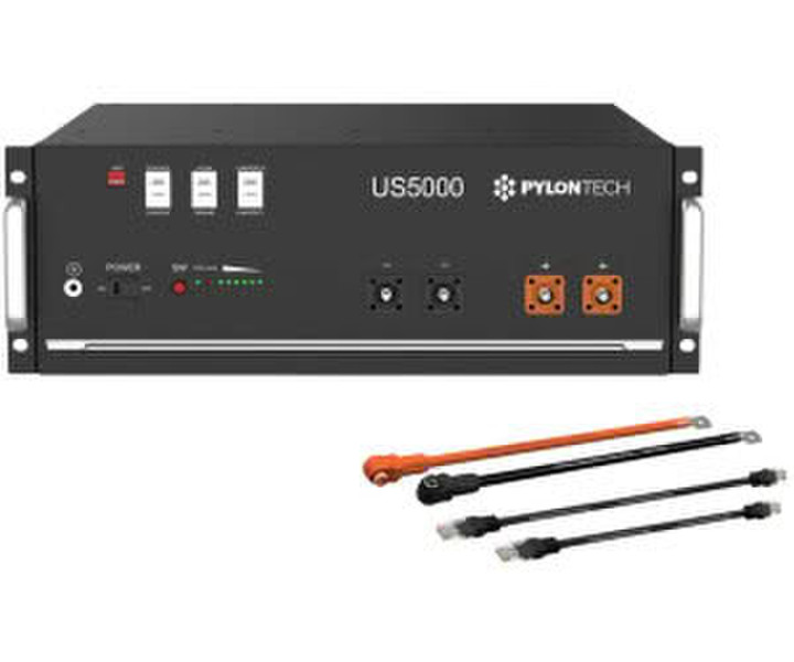 Pylontech 1x US5000 LiFePO4 Batterie 4,8kWh mit Wechselrichter-Anschlusskabelset (015655-002)