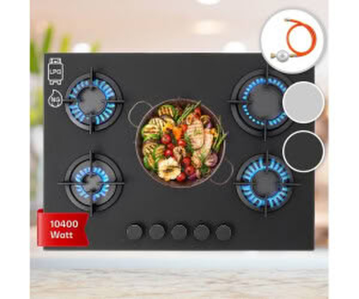 Klarstein Firetale Gaskochfeld 5-flammig schwarz