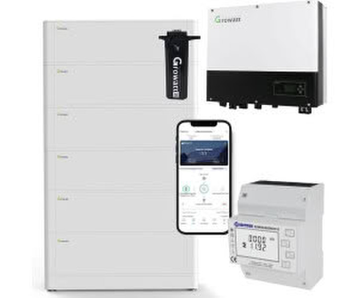 Growatt SPH3000 3kW Hybrid Wechselrichter + 15.3kWh Solarspeicher-Set (A9887636)