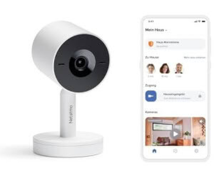 Netatmo Slimme Innenkamera + KI-Gesichtserkennung 2K HDR 130° Weitwinkel Nachtsicht (NPC-W-AMZ)