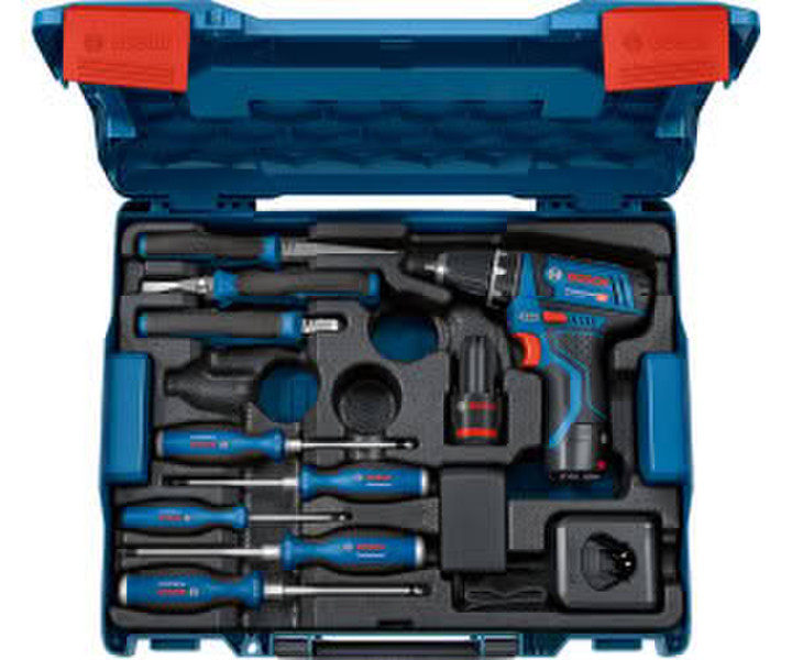 Bosch GSR 12V-15 Professional (2 x 2,0 Ah + Charger + Handwerkzeug + L-Boxx)