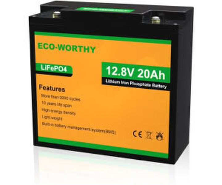 ECO-WORTHY Deep Cycle LiFePO4 12V 20 Ah