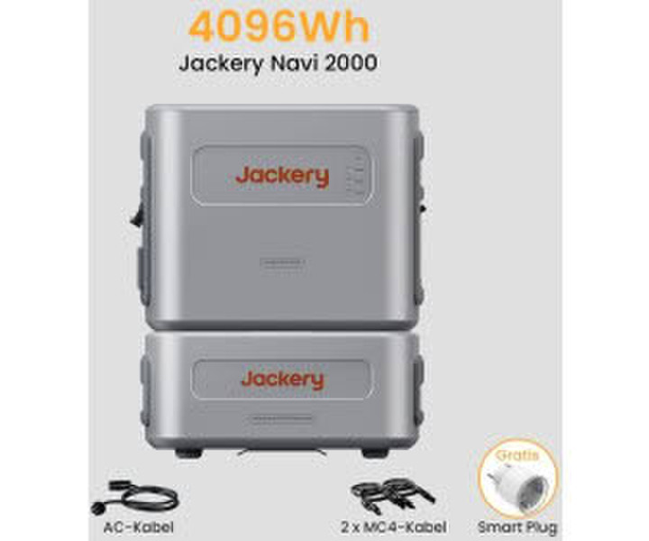 Jackery Navi 2000 Solarspeicher 2048Wh + 2048Wh Zusatzakku