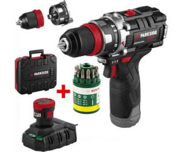 Parkside PSBSAP 12 + Akku 2 Ah + Bosch Bitset 10 tlg.