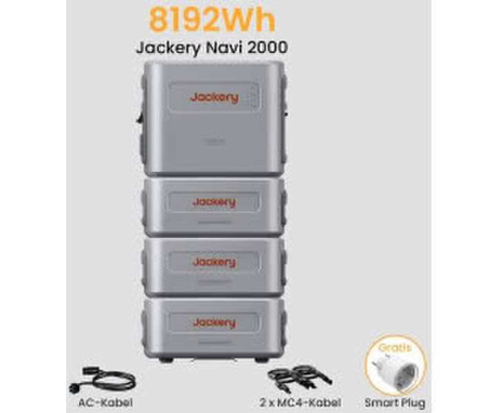 Jackery Navi 2000 Solarspeicher 2048Wh + 3 x 2048Wh Zusatzakkus