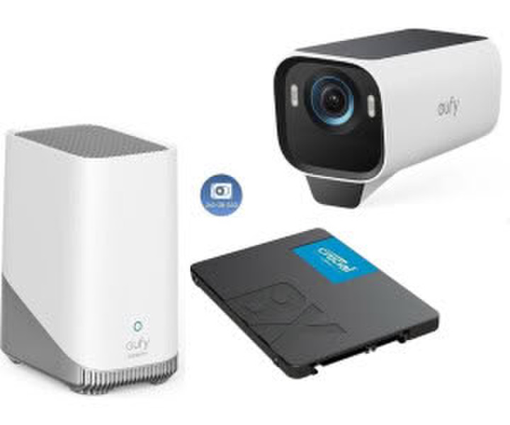 Eufy HomeBase 3 S380 + eufyCam S3 Pro MaxColor Vision 4K + 240GB SSD Bundelvoordeel Weiss