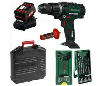 Parkside PSBSA 20-Li C3 + Akku 4 Ah + Bosch Bit + Bohrer Set
