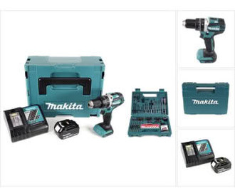 Makita DHP484RF1J + 100tlg. Bit-Bohrer-Set