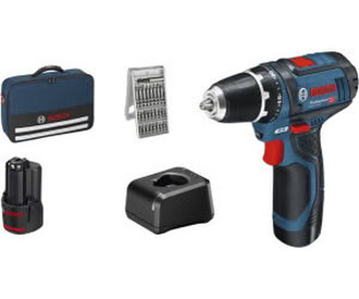 Bosch GSR 12V-15 Professional (2x2,0Ah + Charger + Bag+ Bits)