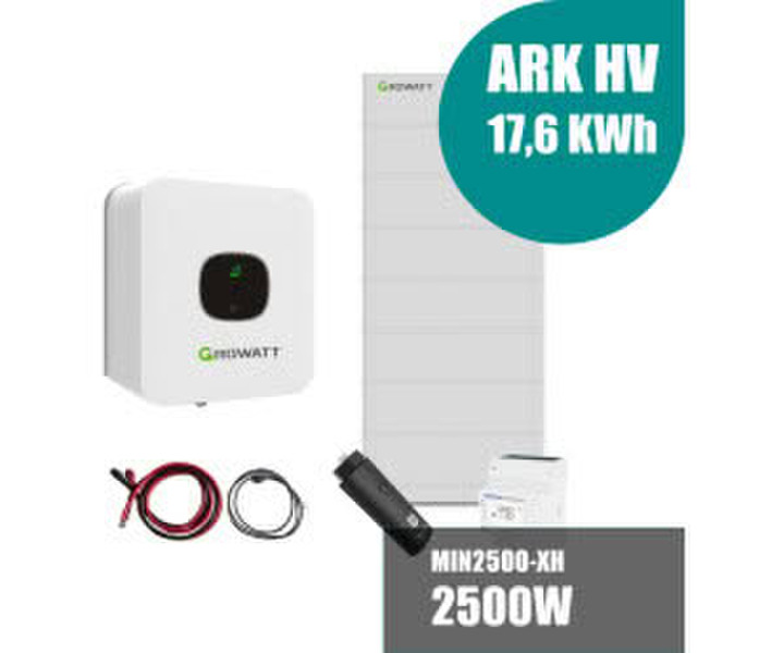 Growatt MIN 2500-XH 2,5kW Hybrid Wechselrichter mit 17.9kWh Solarspeicher-Set