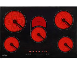 vidaXL Glaskeramik-Kochfeld mit 5 Zonen Touch-Bedienfeld 90 cm 8500W
