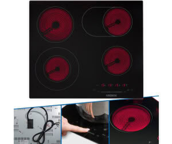 Arebos Glaskeramikkochfeld 4 Kochzonen