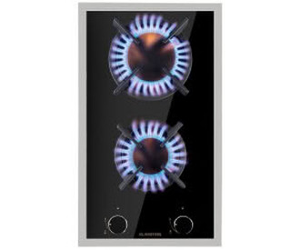 Klarstein Goldflame Domino 2-flammig Messing-Brenner Glaskeramik schwarz