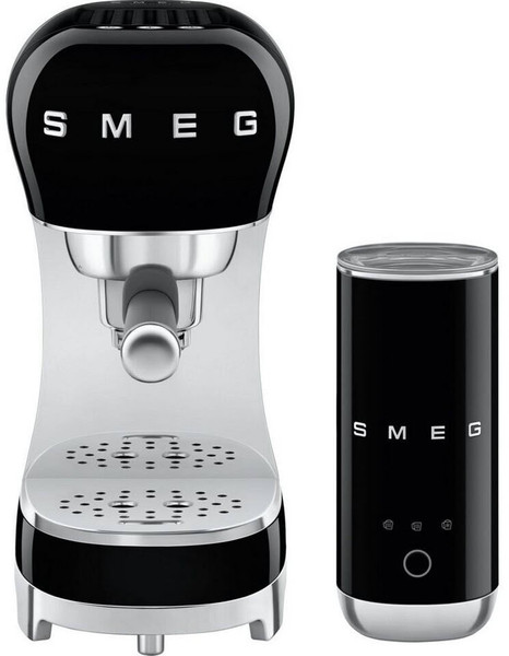 Smeg ECF12BLEU Siebträgermaschine + Milchaufschäumer, schwarz (ECF12BLEU)