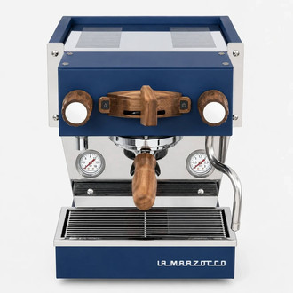 La Marzocco Linea Micra blau Nussholz
