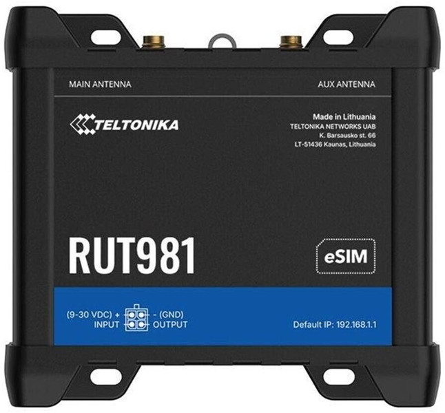 Teltonika RUT981 LTE CAT4 Router Dual-SIM & eSIM (RUT981000000)