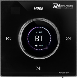 Power Dynamics Powerline B50B Wand-Stereo-Verstärker 50W Bluetooth 5.0, schwarz (952.465)