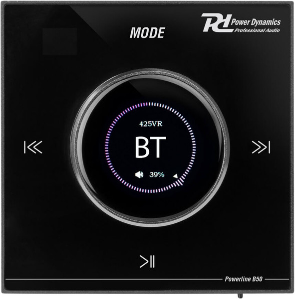 Power Dynamics Powerline B50B Wand-Stereo-Verstärker 50W Bluetooth 5.0, schwarz (952.465)