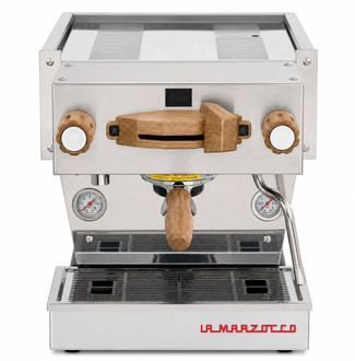 La Marzocco Linea Mini R gebürsteter Stahl Eichenholz