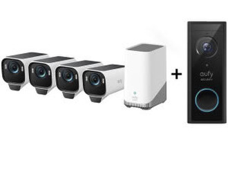 Eufy eufyCam S3 Pro Starter-Set 4+1 mit HomeBase 3 + Video Doorbell 2K