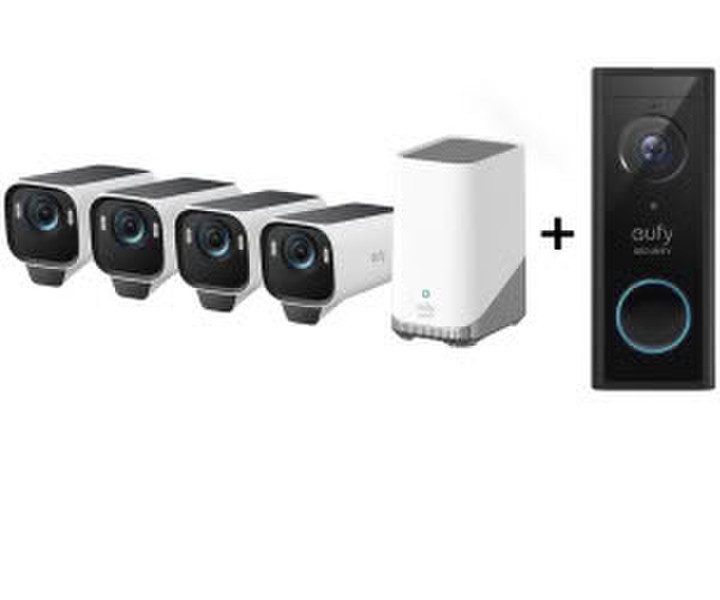 Eufy eufyCam S3 Pro Starter-Set 4+1 mit HomeBase 3 + Video Doorbell 2K