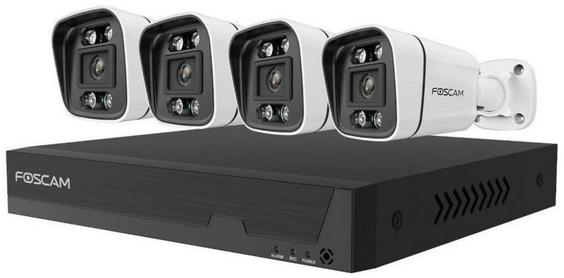 Foscam FN9108E-B4-2T Schloss + 4 Kameras weiß