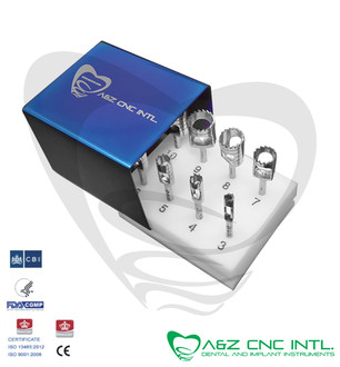 Dental Implant Trephine Drills Kit, Set of 8 PCs