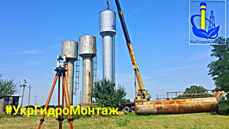 Wassertürme. Herstellung und Fertigung, Montage von Wassertürmen in der Ukraine