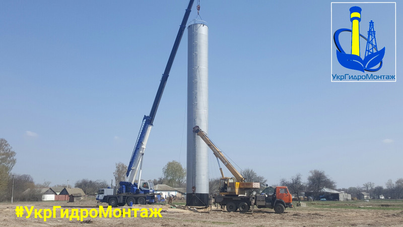 建造水塔率160m3，安装和安装的所有乌克兰