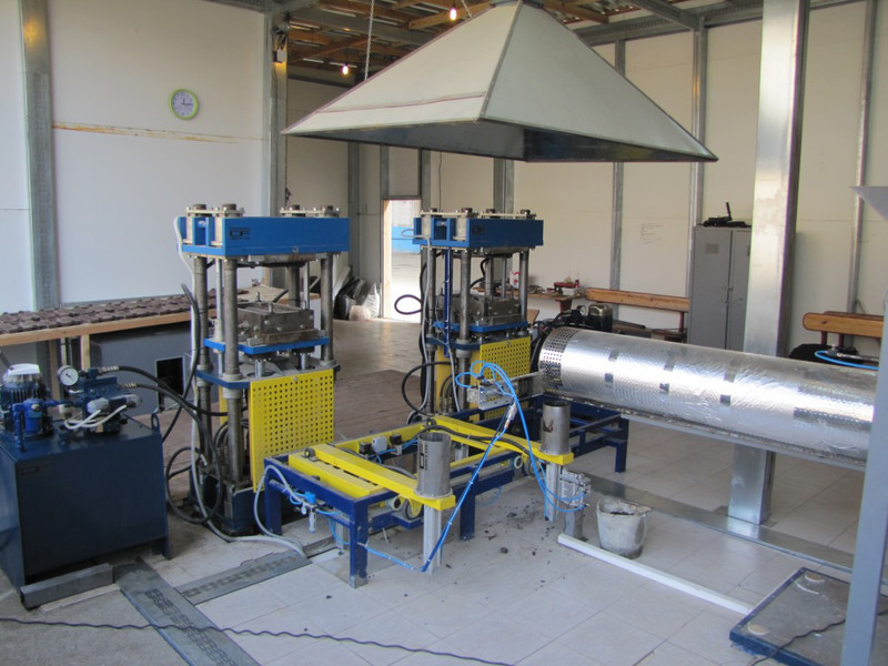 Automated line for production of polymer-sand products
