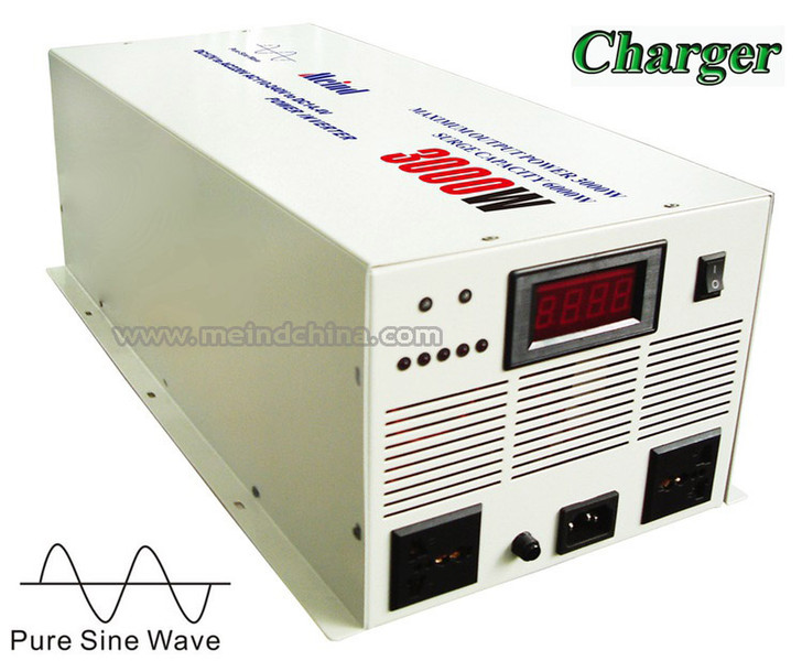 3000W Power Inverter with Charger Pure Sine Wave Watt Inverters Power Supply AC Adapter Solar Inverter