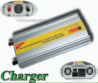 2000W Power Inverter with Charger AC Adapter Car Inverters Power Supply Watt Inverter Car Charger Off Grid Inverter