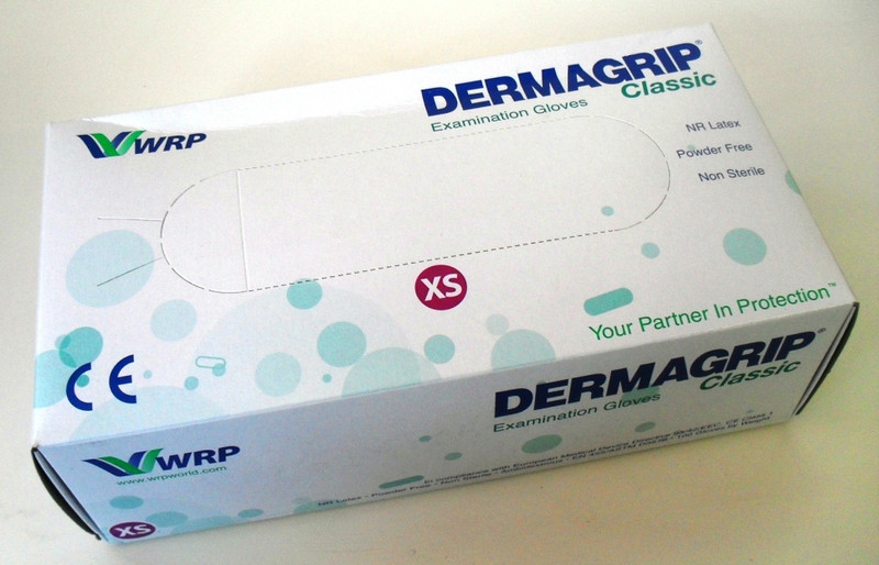 Gloves examination latex Dermaprep ( Dermagrip )