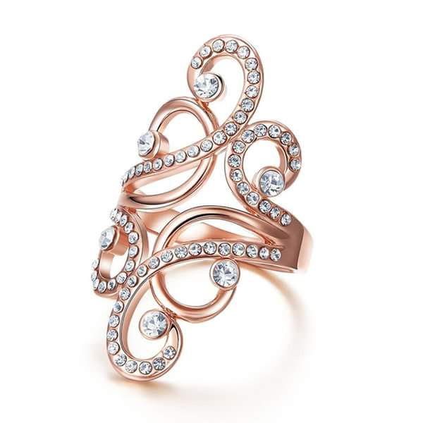 #REAL #NATURAL #ROUND #CUT #DIAMOND #18KT #ROSE #GOLD #UNIQUE #RING