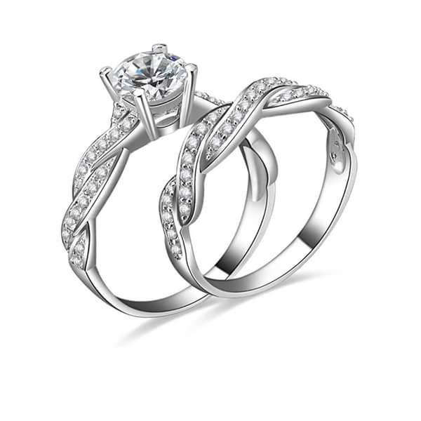 #REAL #NATURAL #ROUND #CUT #DIAMOND #18KT #WHITE #GOLD #RING #WITH #BAND
