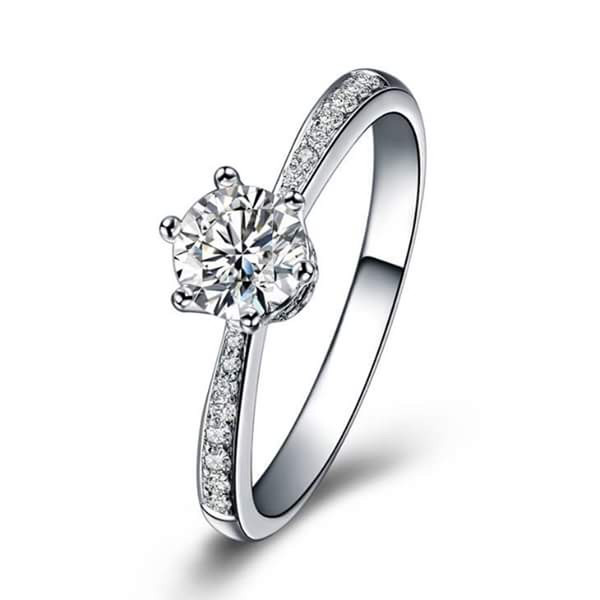 #18KT #WHITE #GOLD #REAL #NATURAL #ROUND #CUT #DIAMOND #BEAUTIFUL #ENGAGEMENT #RING