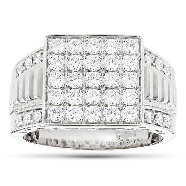 #REAL #NATURAL #ROUND #CUT #DIAMOND #18KT #WHITE #GOLD #MEN #RING