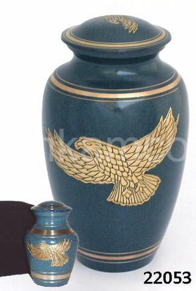 American Eagle Brass Urns With Keepsake Urns