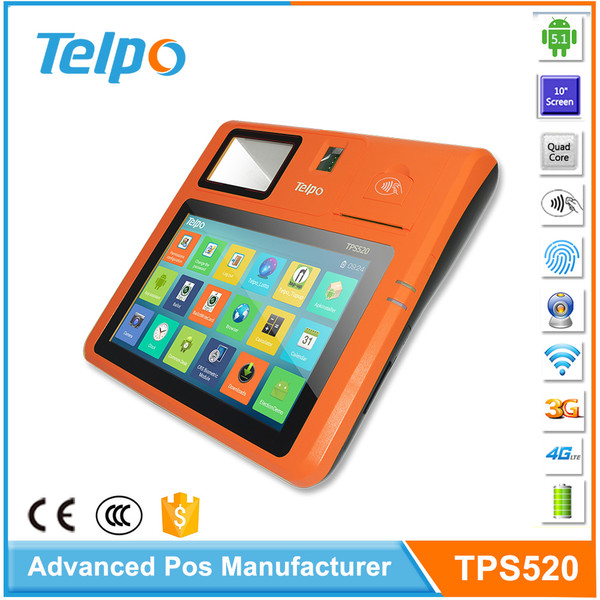 Desktop All-in-ones POS terminals with Fingerprint  barcode scanner 10inch screen - waterproof, dustproof 