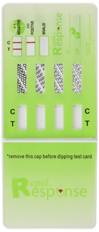 Rapid Response 4 Drug Test Panel Includes COC(300ng/mL), AMP(1000ng/mL), THC(50ng/mL), OPI(2000ng/mL) (Pack of 25)
