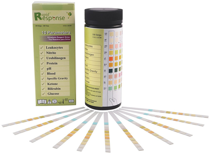Rapid Response 10 Para (10SG) Urinalysis Reagent Test Strips (Pack of 100) 