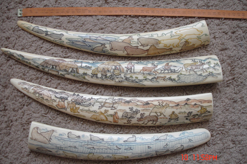 Products made from walrus Tusk. Welensky carving workshop (Chukotka)
