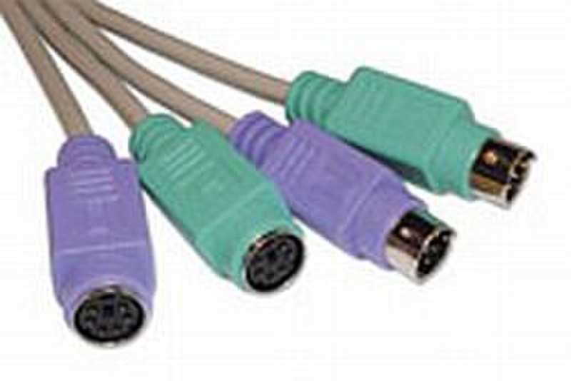 Advanced Cable Technology PS2 K + M twin extension cable, M - F, colour coded 2m PS/2-Kabel